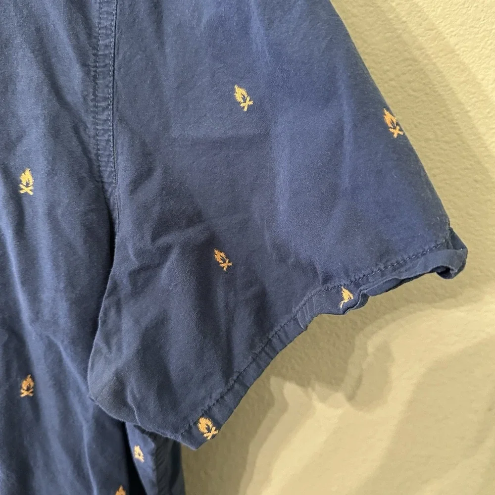North Face Camp Shirt Mens XXL Campfire Bonfire Short Sleeve Baytrail Blue‎